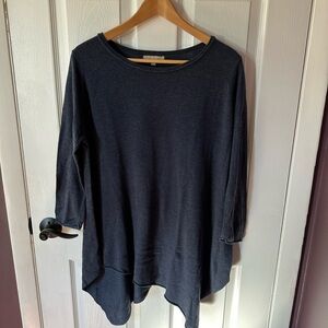 Joan Vass Midnight Blue Long Sleeve Top
